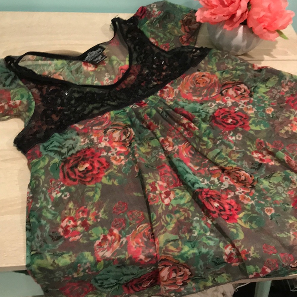 Sheer floral top